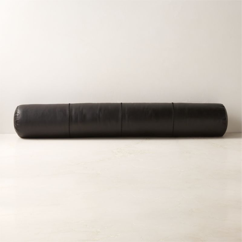 Jabas Black Woven Leather Pouf