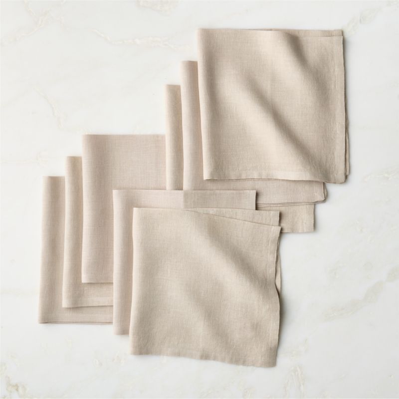 Bolt Taupe Linen Napkins Set of 8