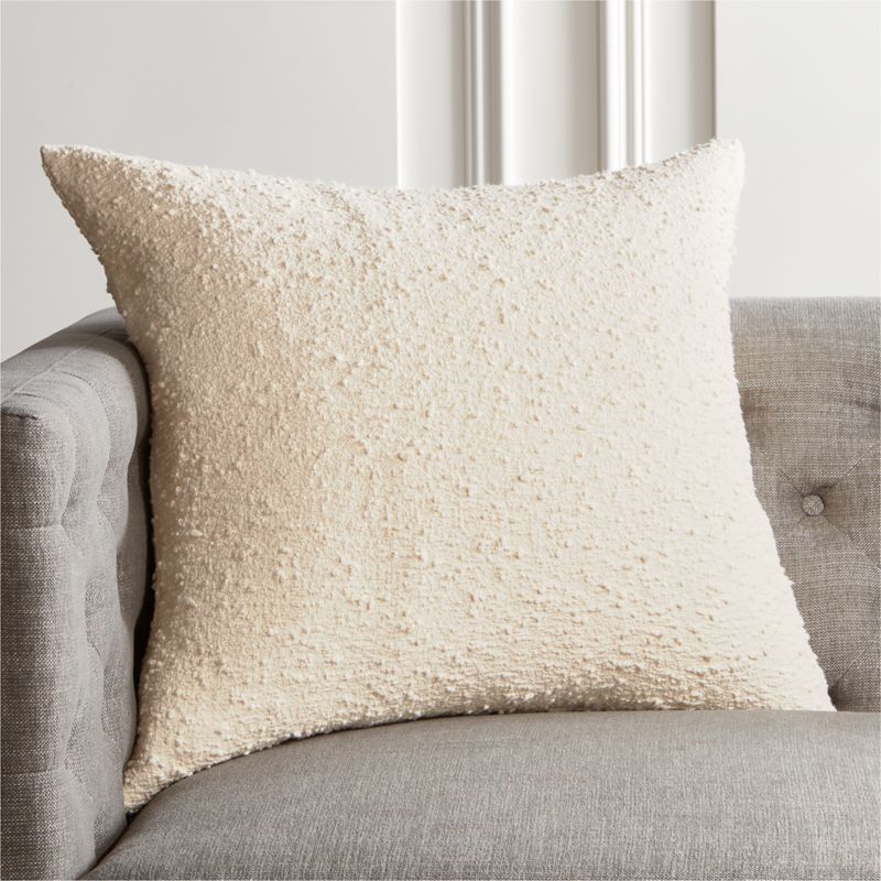 Boucle Ivory White Pouf
