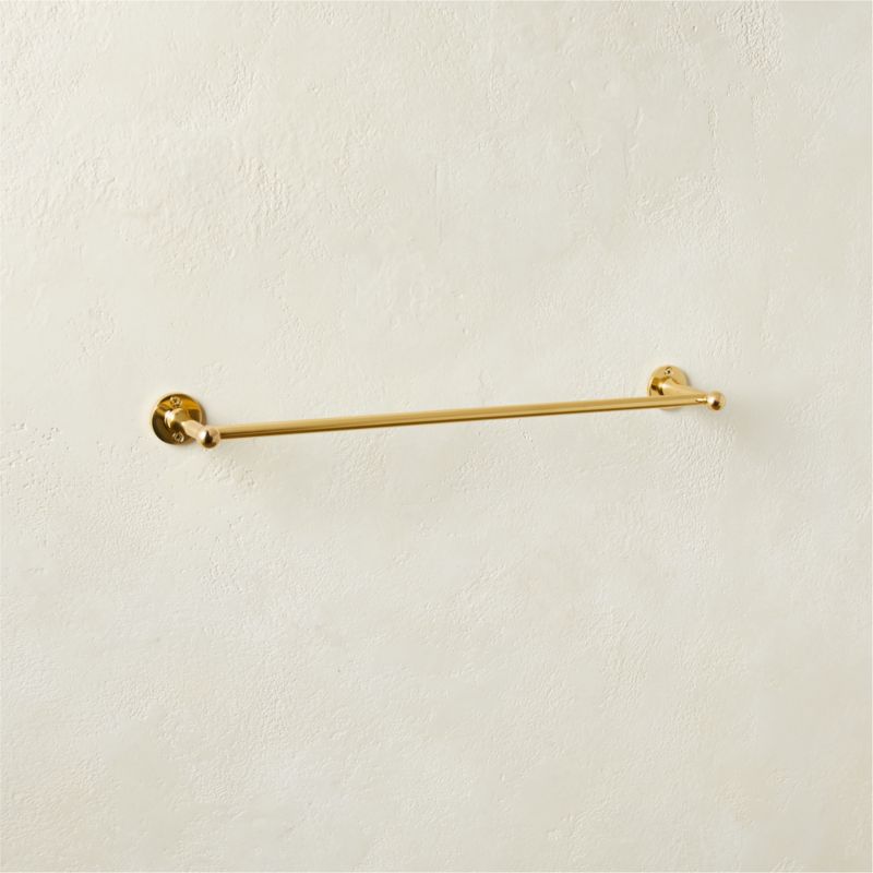 Boule-Inspired Polished Brass Towel Bar 18