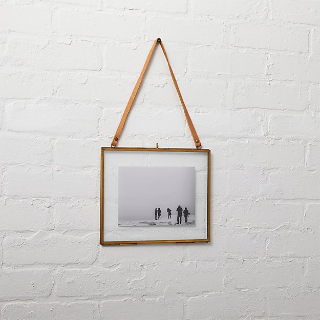 brass floating 5x7 picture frame CB2