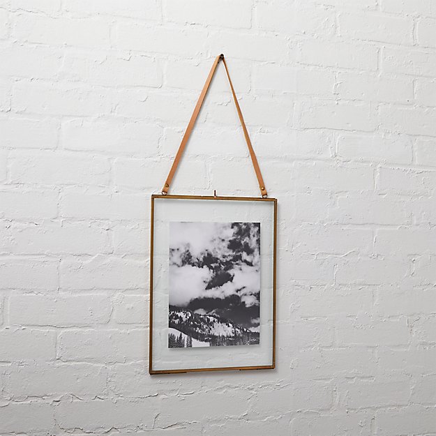 brass floating 8x10 picture frame CB2