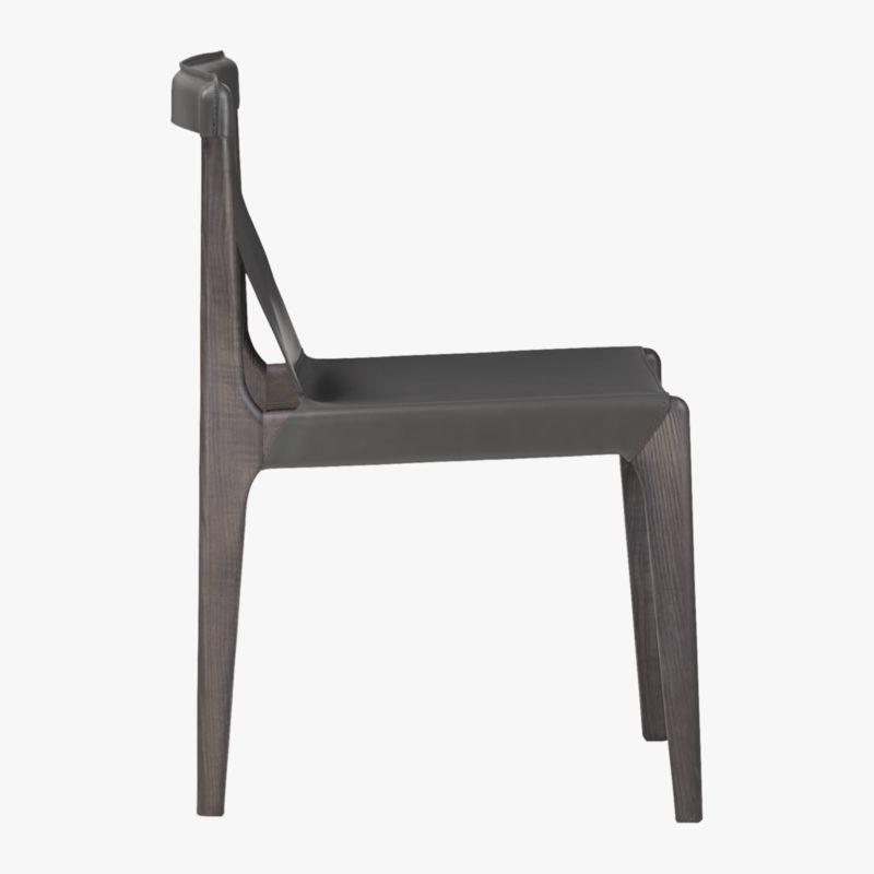 Burano Charcoal Grey Leather Sling Chair