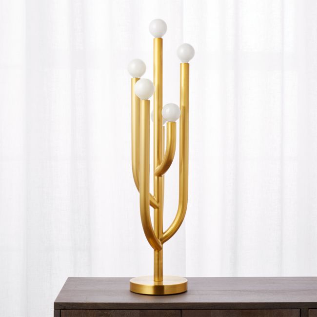 Online Designer Combined Living/Dining Cacti Glow Brass Table Lamp