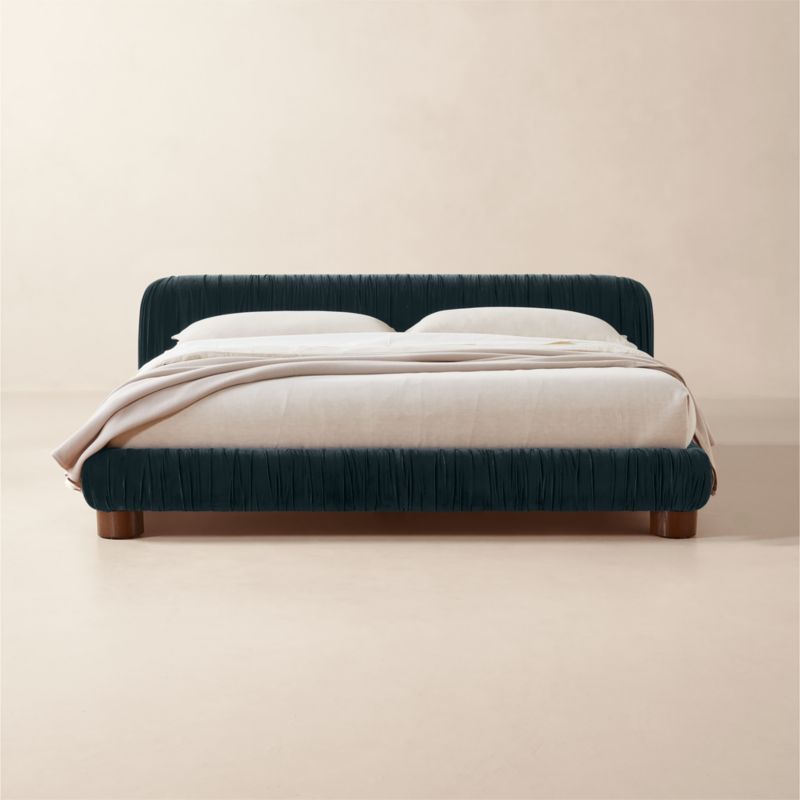 Andes Black Ebonized Oak Wood King Bed