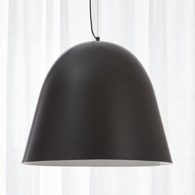 Online Designer Combined Living/Dining Capitol Large Carbon Bell Pendant Light