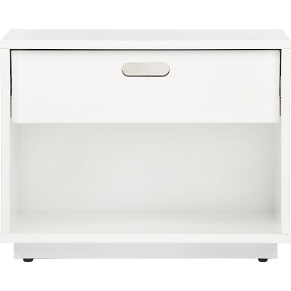 gloss white nightstand in bedroom furniture  CB2