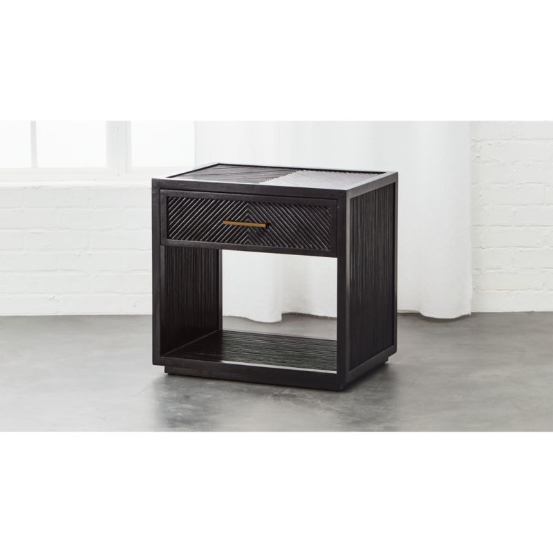 Carlo Black Wood Nightstand | CB2