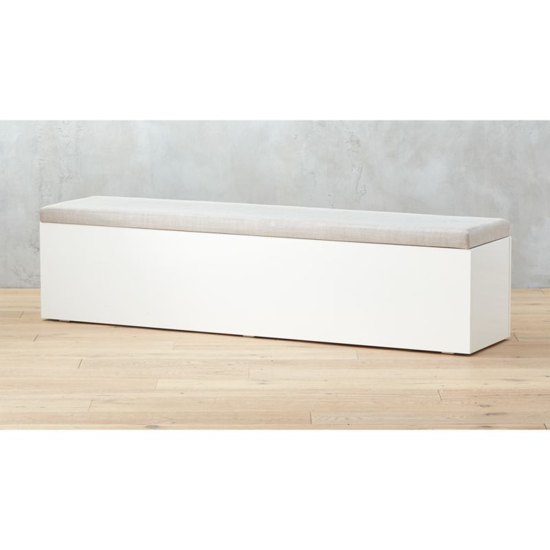 CatchAll Large White Storage Bench CB2
