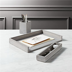 cement desk accessories