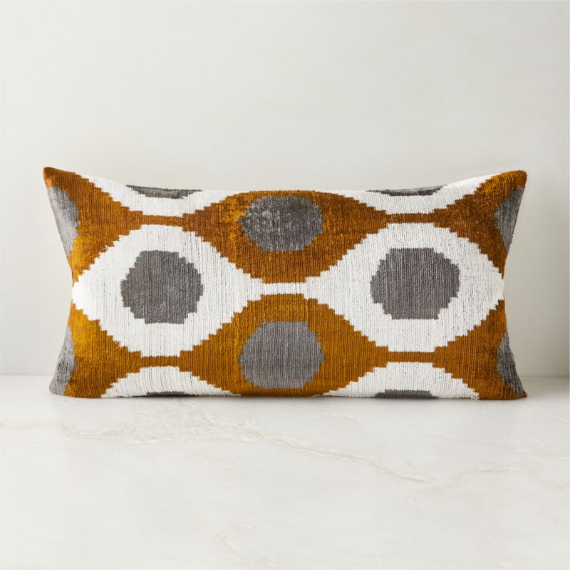 Vesper Brown and Tobacco Linen Lumbar Pillow with Down-Alternative Insert 48"x12"