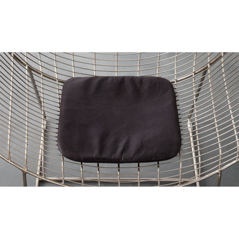 black leather chair cushion CB2