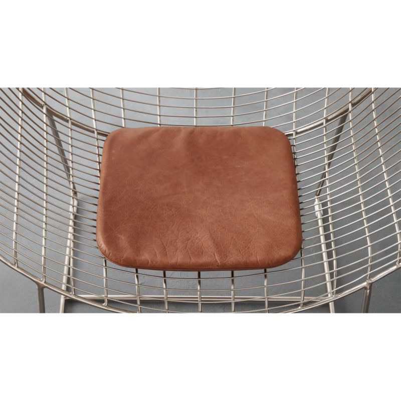 brown leather chair cushion | CB2