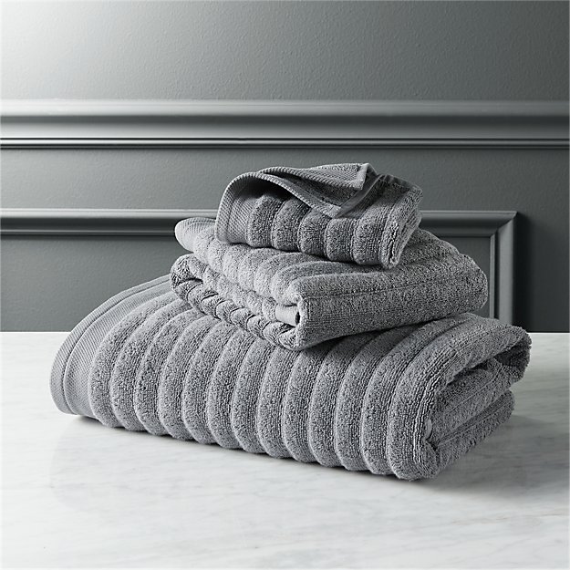 channel grey cotton bath towels | CB2