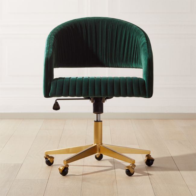 Online Designer Bedroom Channel Green Velvet Office Chair