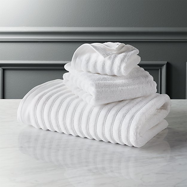 channel white cotton bath towels CB2