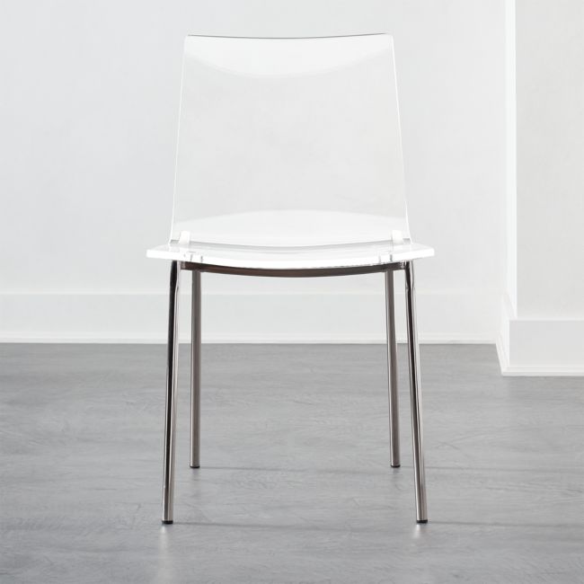 Online Designer Business/Office Chiaro Clear Chair Nickel
