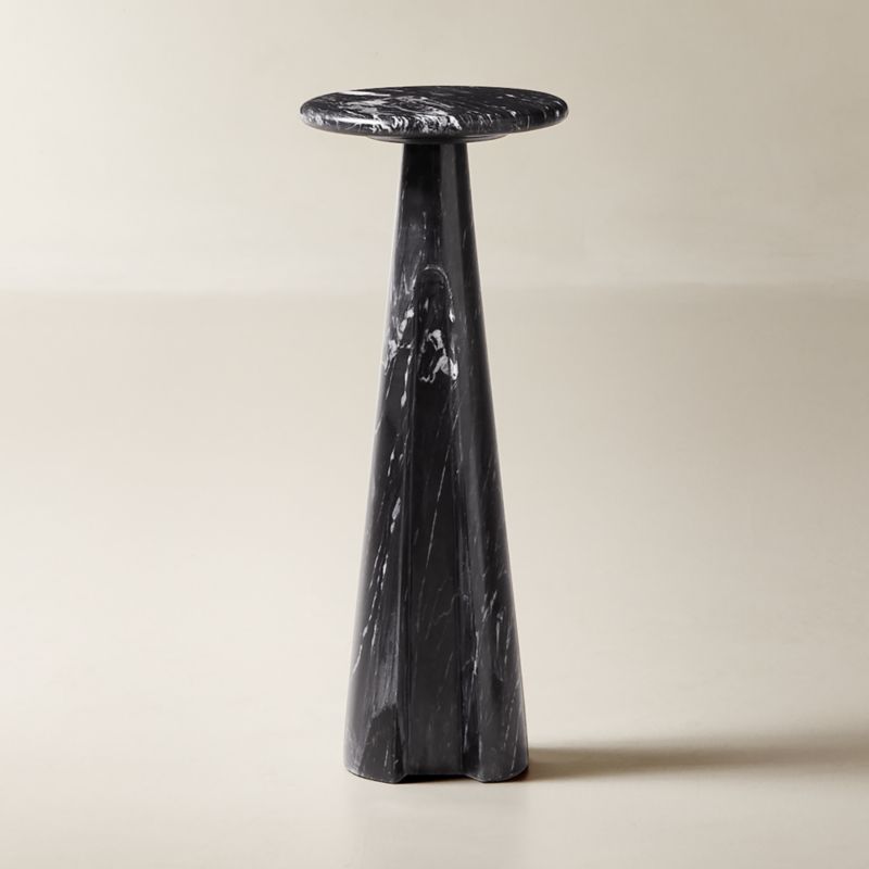 Toron Dark Brown Acacia Wood Tall Pedestal Table
