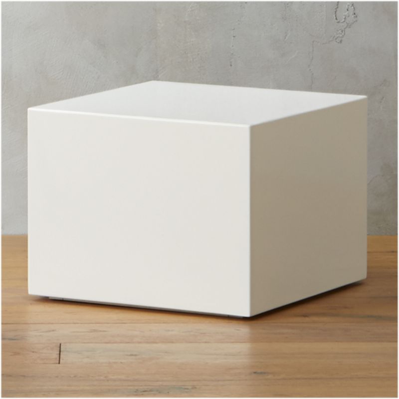 city slicker white lacquer side table + Reviews | CB2