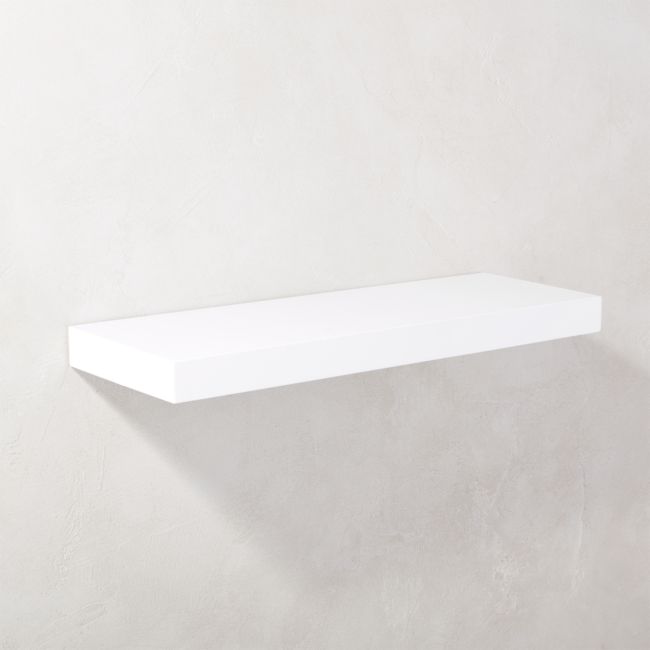 Online Designer Bedroom Calvin Hi-Gloss White Floating Shelf 24