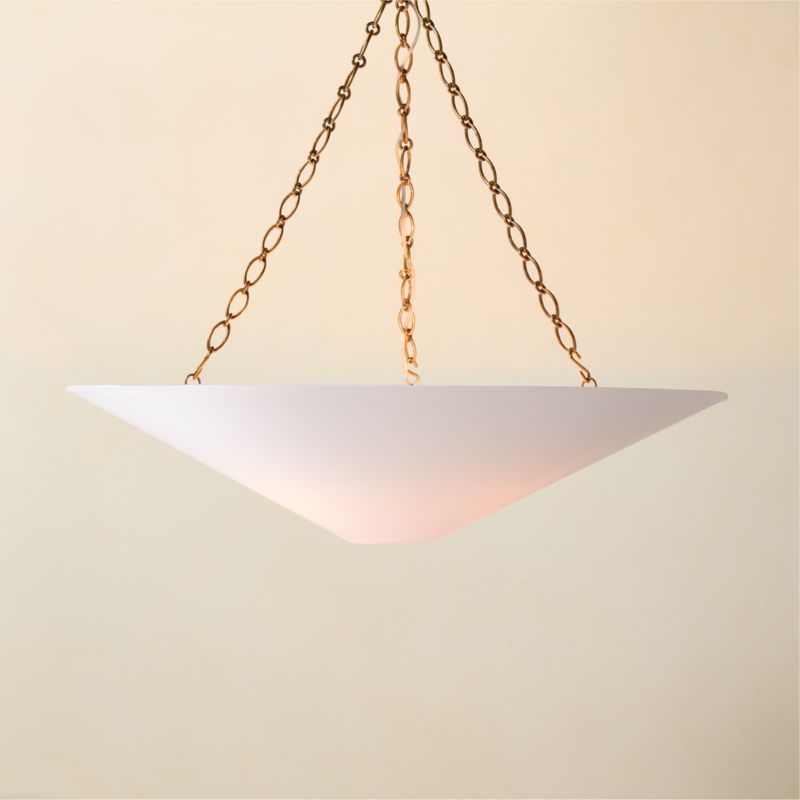 Collar Satin Pendant Light with Soft Bronze Chain 36