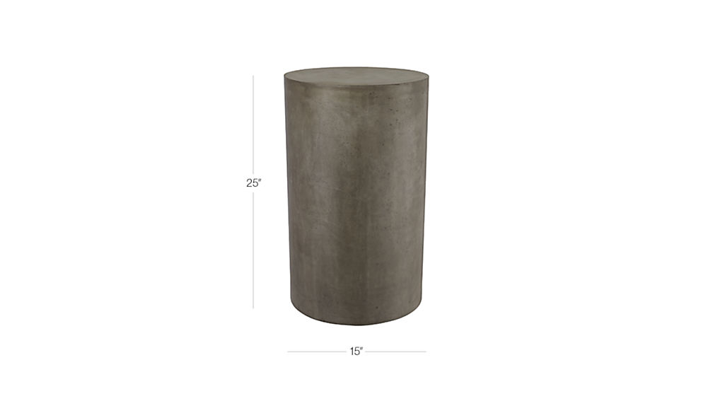column small grey pedestal table CB2