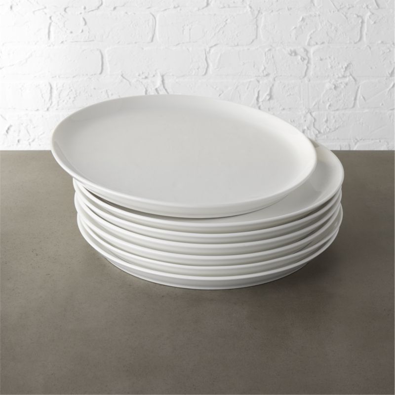 Contact White Dinner Plates Set of 8 in dinnerware + Reviews | CB2