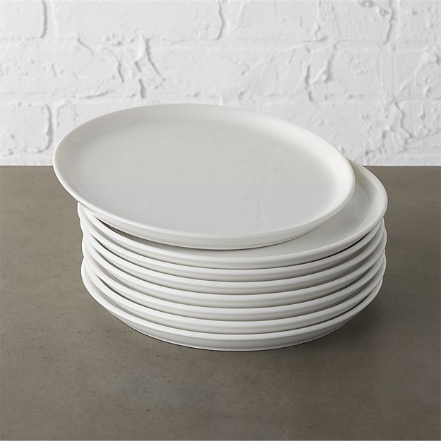 Contact White Salad Plates Set of 8 | CB2