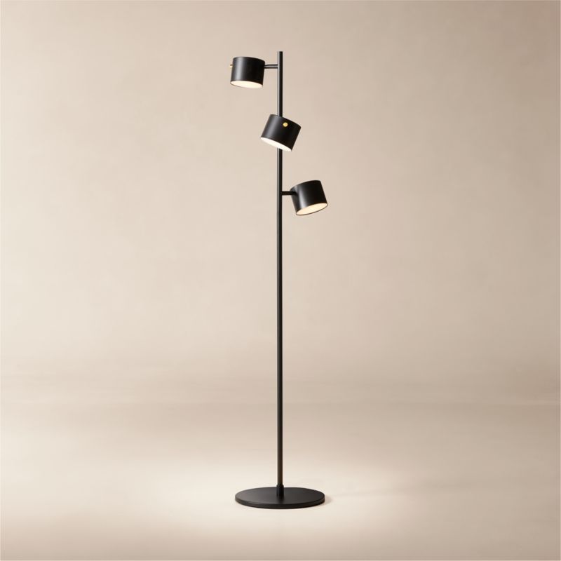 Ori Globe Floor Lamp with Black Wood Base