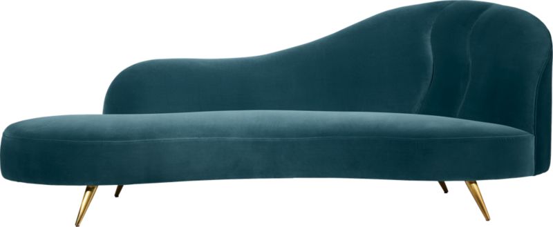 Copine peacock velvet curved chaise lounge clearance