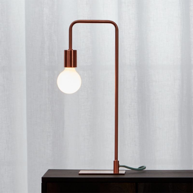 arc copper table lamp