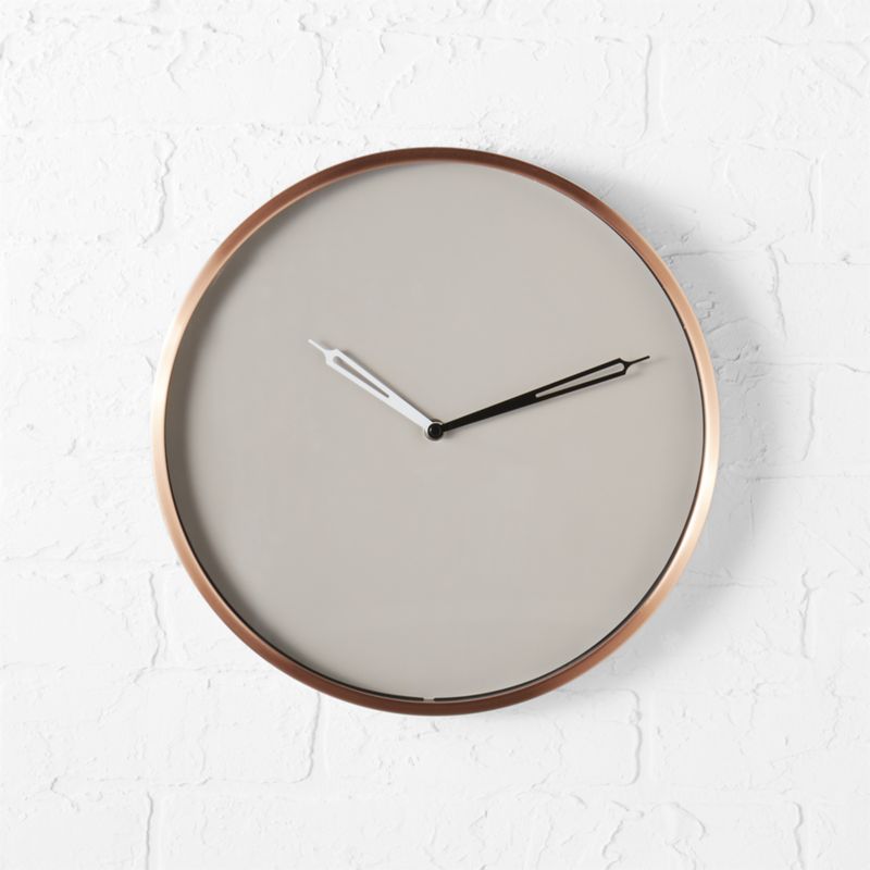 copper wall clock CB2