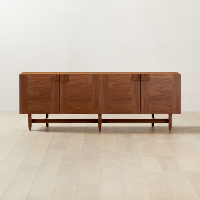 Bardo 54" Scalloped Oak Wood Credenza