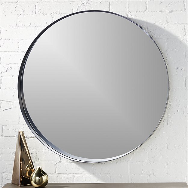 Circle Wall Mirror crescent round iron mirror | cb2 Circle Wall Mirror crescent round iron mirror | cb2