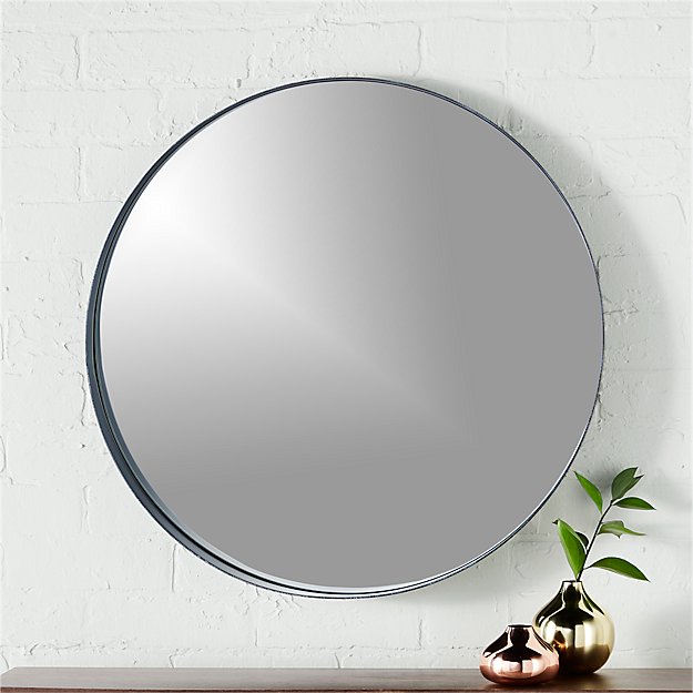 Wall Mirror Round crescent 24.25" round wall mirror | cb2 Wall Mirror Round crescent 24.25" round wall mirror | cb2