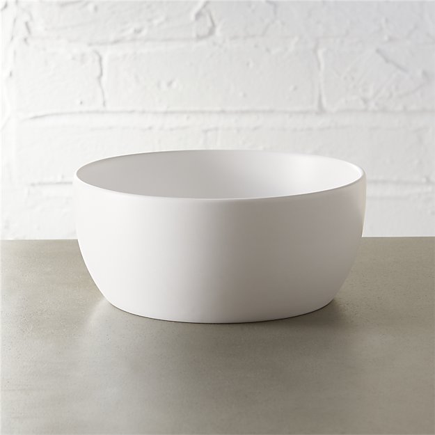 crisp matte white soup bowl CB2