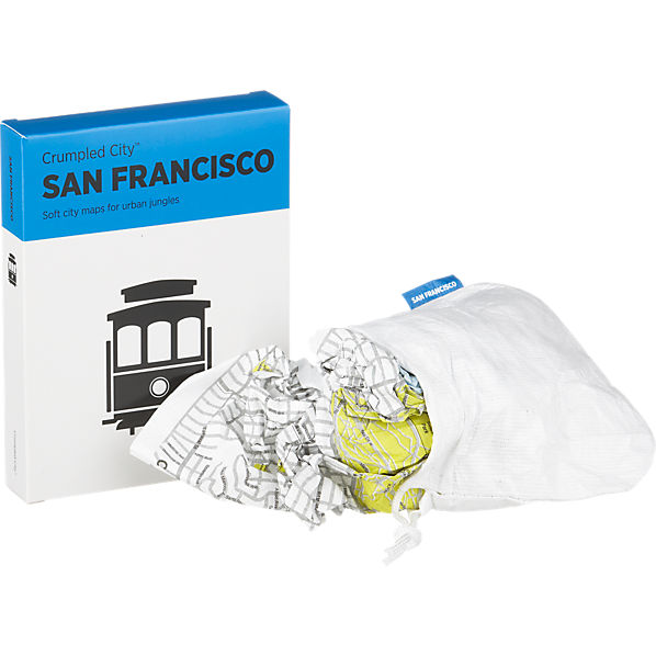 crumpled city map san francisco in books, paper  CB2