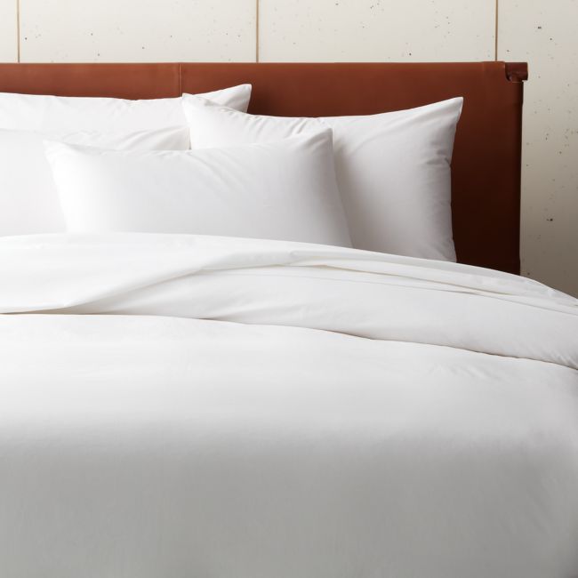 Online Designer Bedroom Organic Cotton Percale 400 Thread Count White Full/Queen Duvet Cover