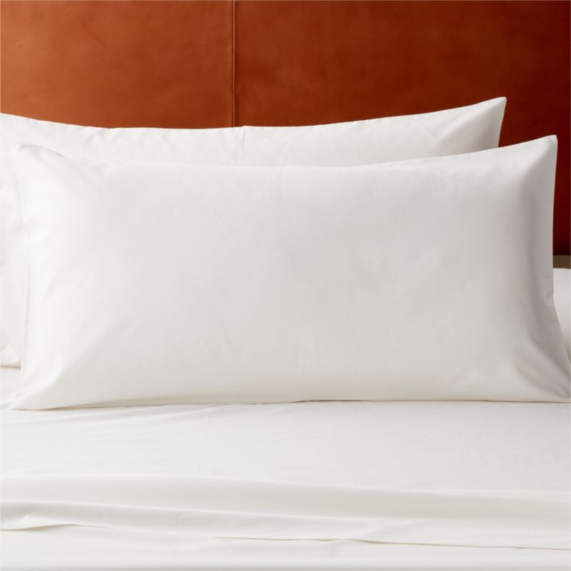 Classic Organic Cotton Sateen 520 Thread Count Ivory Standard Pillowcases Set of 2