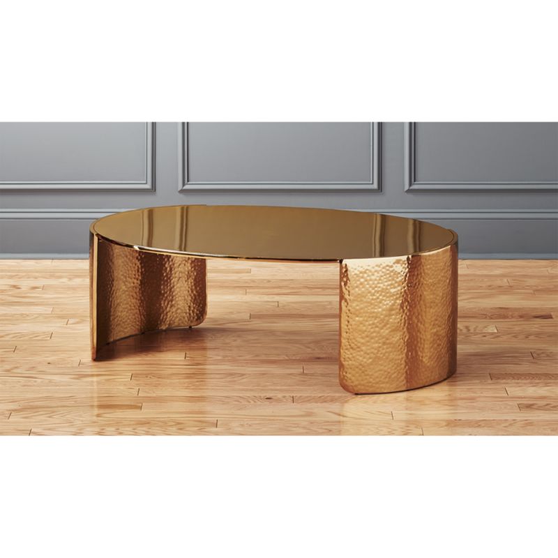 Cuff Hammered Gold Coffee Table CB2