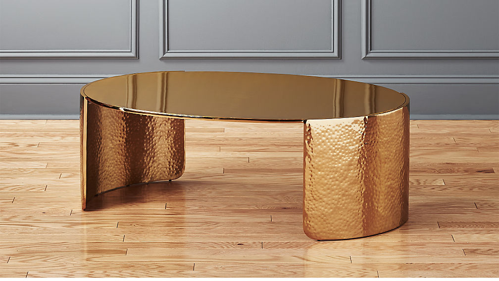Cuff Hammered Gold Coffee Table CB2