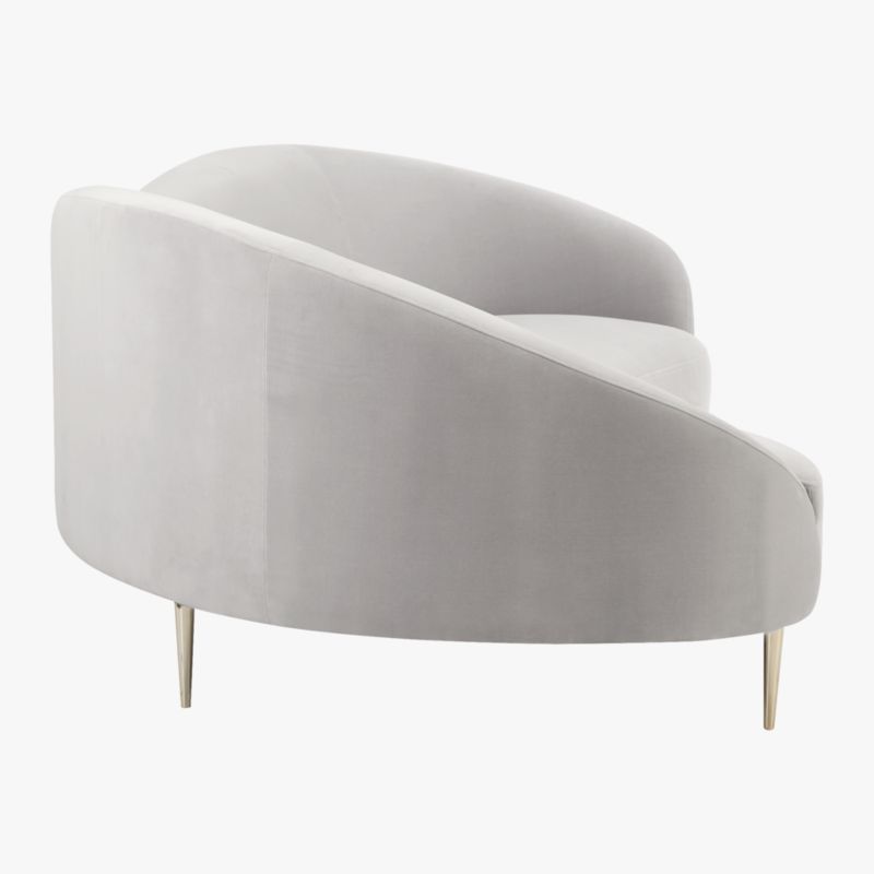 Curvo Light Grey Velvet Sofa
