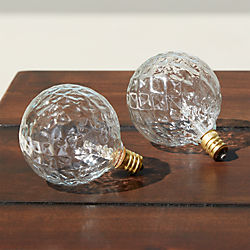 set of 2 cut glass string light bulbs