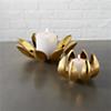 2-piece dahlia pillar-tea light candle holder set