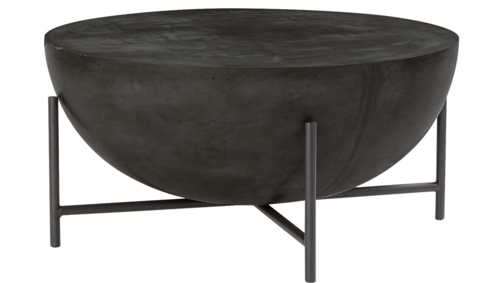 darbuka round black coffee table CB2
