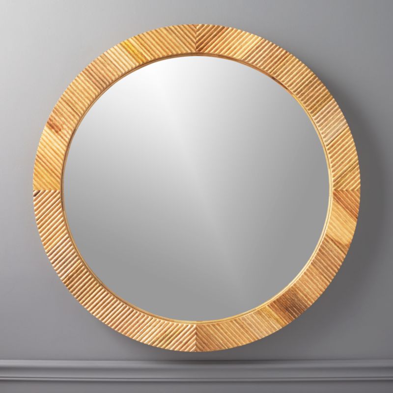 Darron Round Wood Mirror 40\u0026quot;   Reviews  CB2