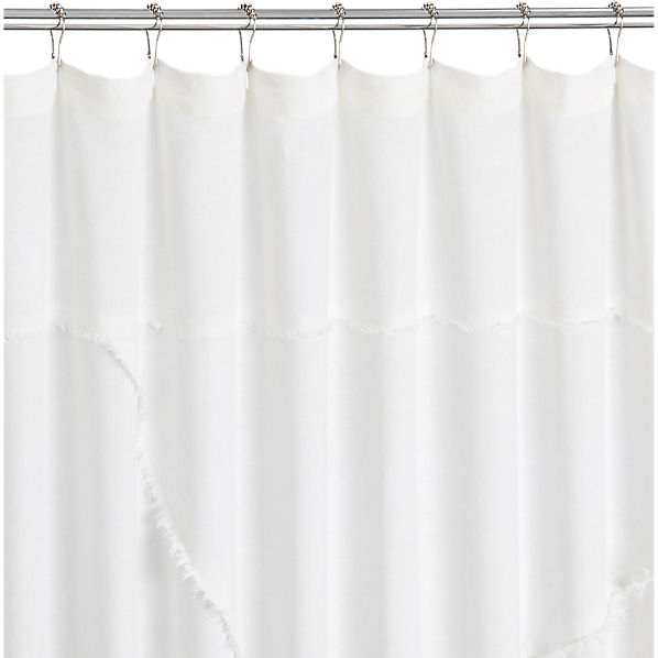 deconstructed linen shower curtain in shower curtains  CB2