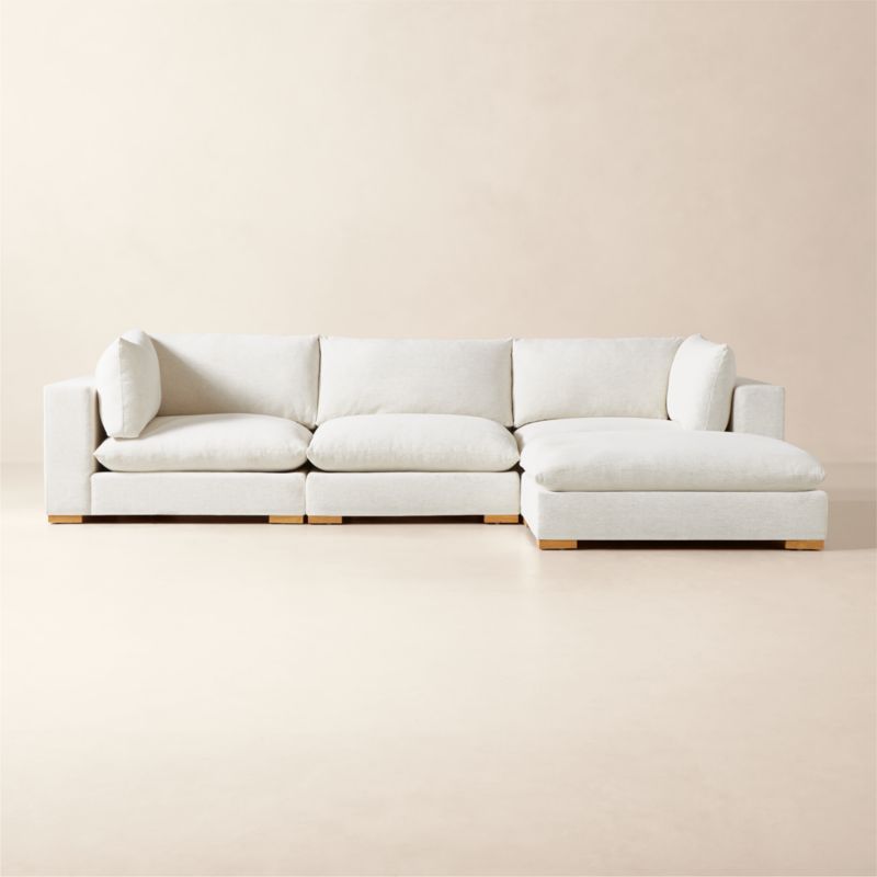 Stormo 4-Piece L-Shaped Ivory Boucle Sectional Sofa