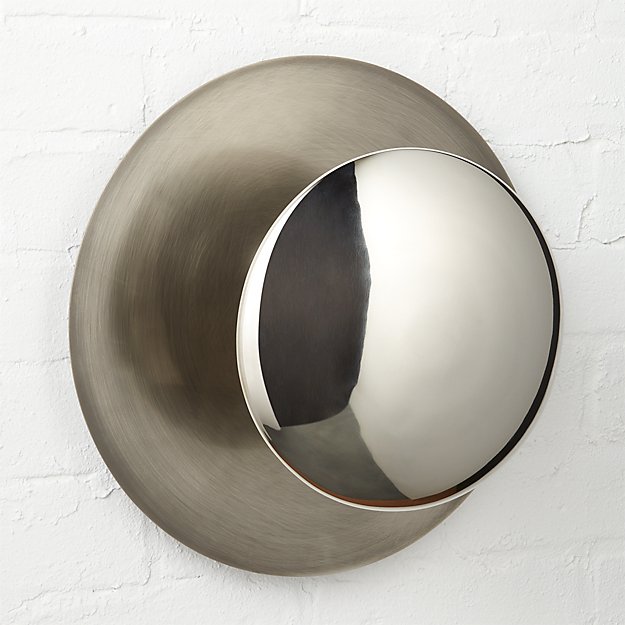 silver disc wall sconce CB2