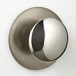silver disc wall sconce